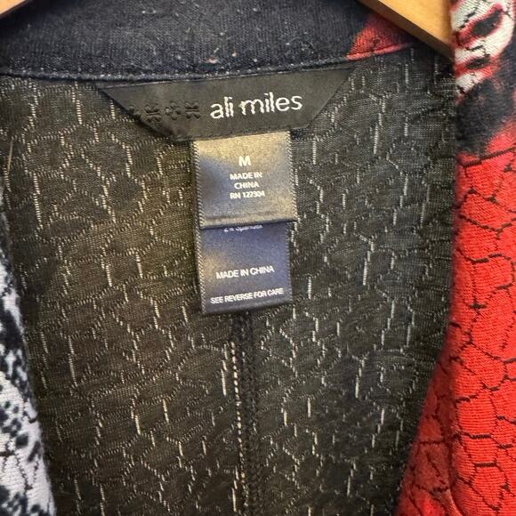 ALI MILES Jacket Women’s Medium Abstract Floral Art to Wear 3/4 Sleeve textured - Picture 4 of 5